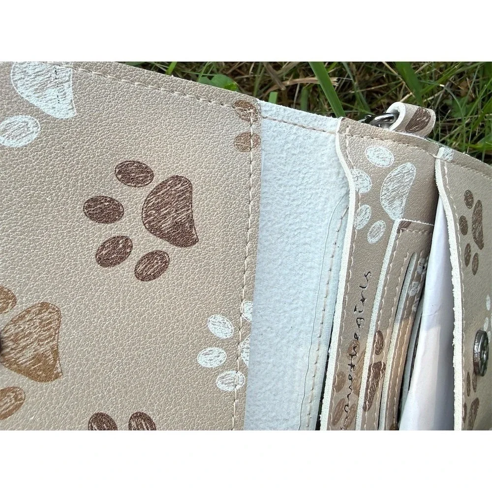 Save The Girls RFID Touch Screen Crossbody Cell Phone Purse Paw Print RFID block